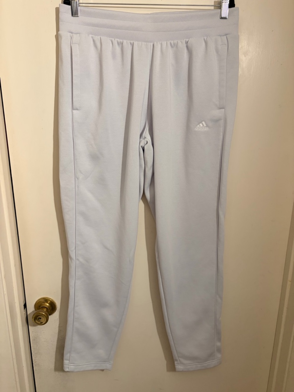 adidas Light Gray/White Track Joggers